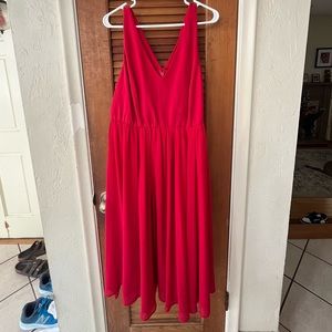 Gorgeous, chiffon, red midi dress